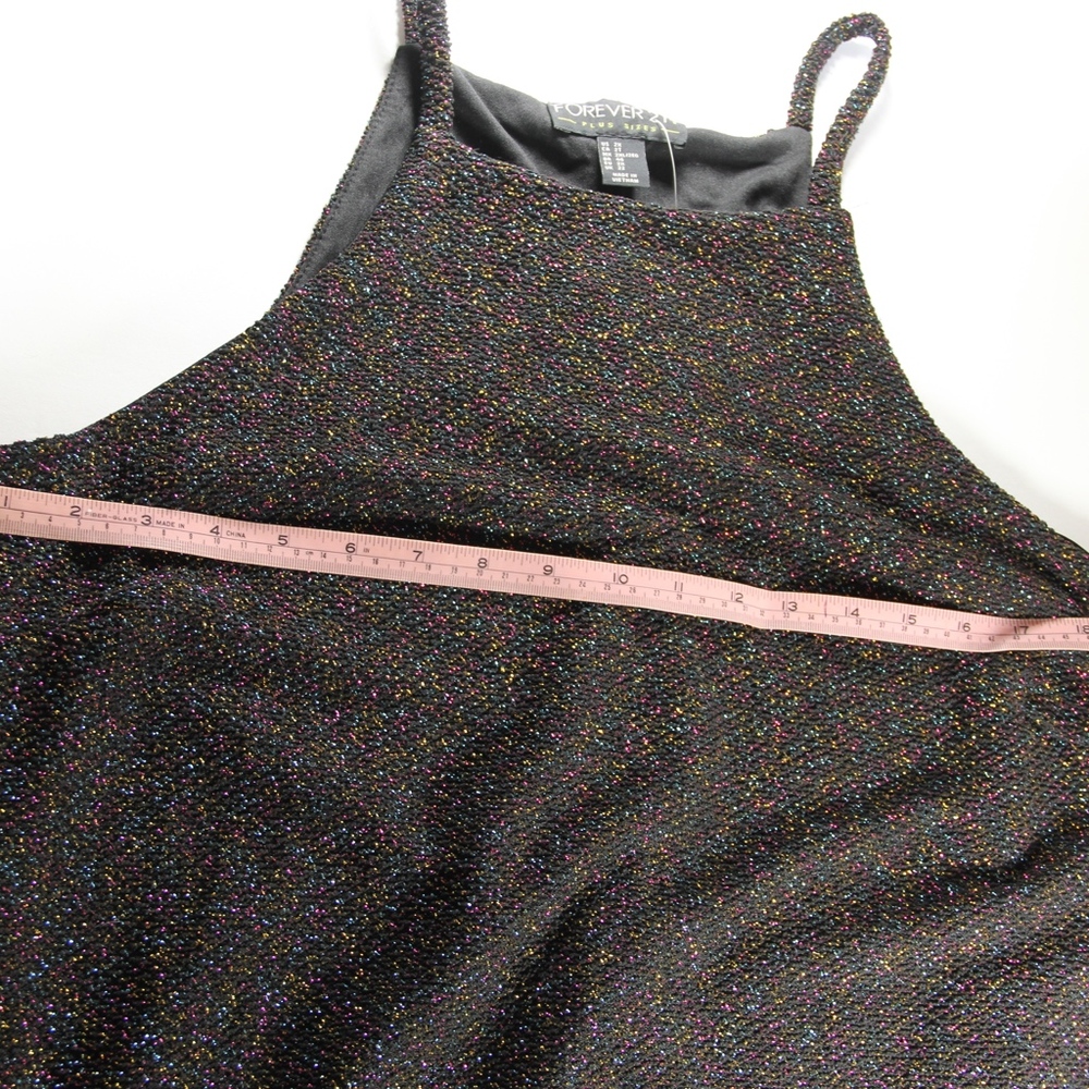 Forever 21 Plus Black w/ Multi-color accent. Sz 2X - Picture 5 of 8